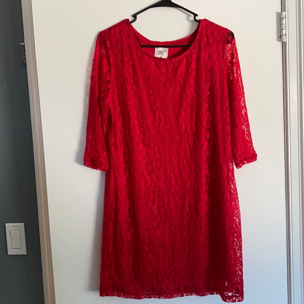 Red lace dress
